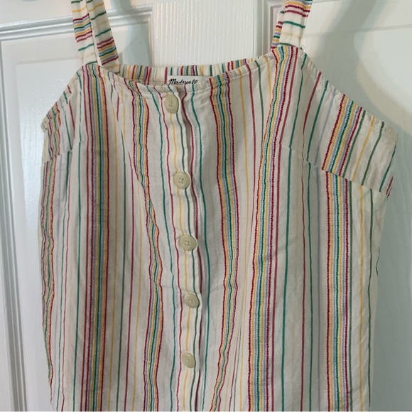 Madewell Button Front Cami Tank Textural Rainbow Stripe, size S - Picture 5 of 9